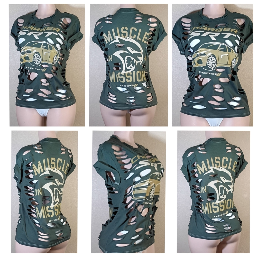 Green Muscle Car Custom Graphic Tee